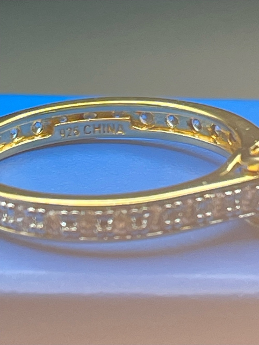 NWT HSN absolute cz gold vermeil princess cut eternity ring size 10 - Picture 5 of 12